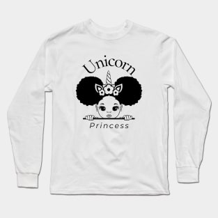 Afro Pom Pom Girl - Unicorn Princess Long Sleeve T-Shirt